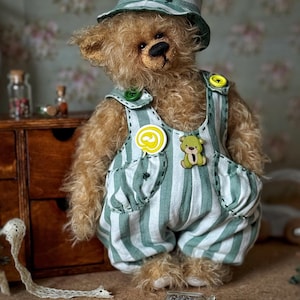 collectible bear, classic bear, vintage bear, best gift, teddy, artist teddy bear, little bear, primitive memory bear for gift