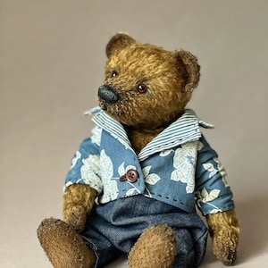 collectible bear, classic bear, vintage bear, best gift, teddy, artist teddy bear, little bear, primitive memory bear for gift