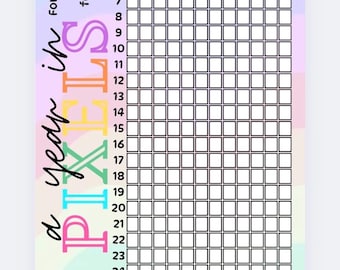 A year in pixels Saver, Cash Stuffing, Budget Binder Trackers, Save Money, Cash Envelopes, Budgeting, Money Saver, Presents, Gifts