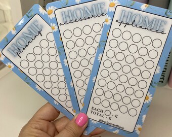 Home Reno Savings Trackers, Cash Stuffing, flooring, decorating, furniture, appliances, set of 6