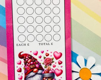 Valentines Gonk tracker and zip Wallet for Cash Stuffing, Budgeting, Wallets, Save, Cash, Organise