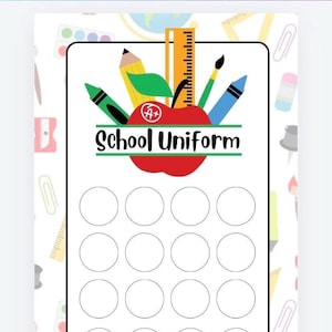 A6 School zip wallet and tracker for Cash Stuffing, Budgeting, Photos, Uniform, Shoes, Stationary, Lunch, Club,