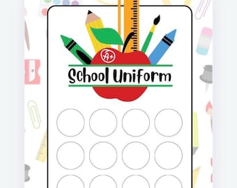 A6 School zip wallet and tracker for Cash Stuffing, Budgeting, Photos, Uniform, Shoes, Stationary, Lunch, Club,