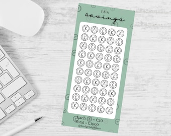 ISA Savings Tracker and zip wallet, cash Stuffing, Budgeting