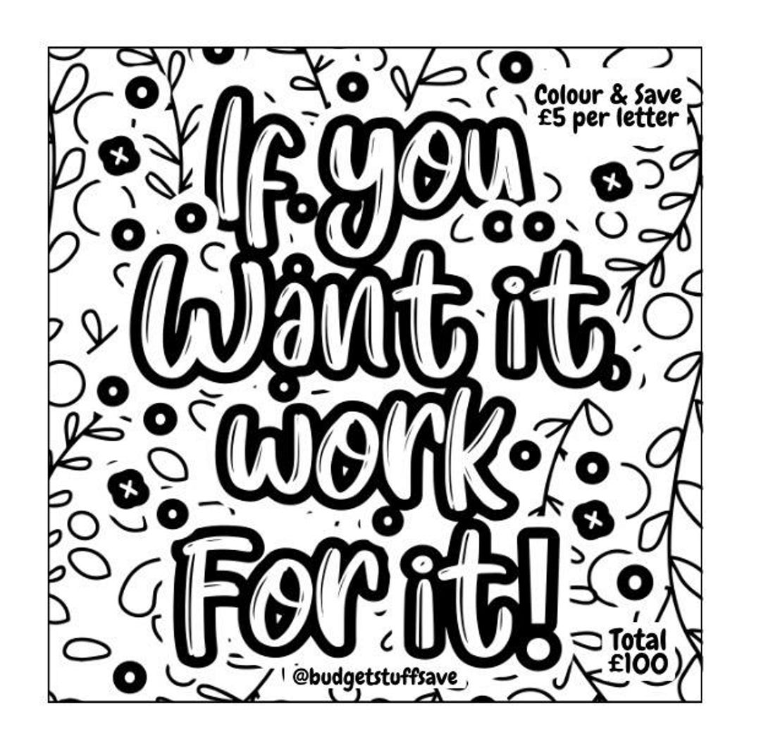 If You Want It, Work for It Mini Tracker, Cash Stuffing, Budgeting ...
