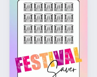 Festival Savings Tracker, Laminated Cash Stuffing Chart