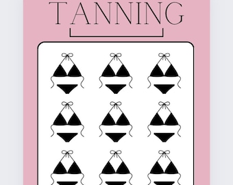 Tanning Savings Tracker, Laminated Cash Stuffing, Budget Binder