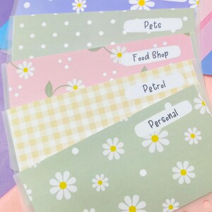 Portefeuilles Daisy personnalisés, remplissage hebdomadaire/mensuel d'argent liquide, porte-monnaie, classeur A6