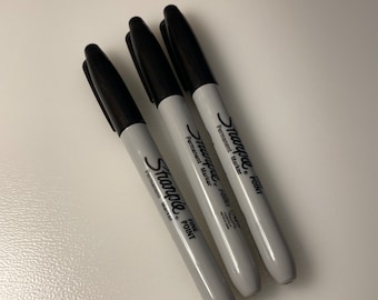 Sharpie Fine Point Pens, Set of 3, Black Ink