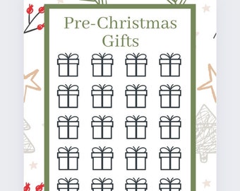 Pre-Christmas Gifts Savings Tracker, Cash Stuffing, Budgeting