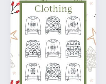 Christmas Clothing Savings Tracker, Cash Stuffing, Budgeting, Christmas Jumper Day