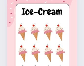 Ice Cream Savings Tracker, Laminated Cash Stuffing Budget Binder