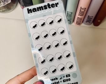 Pet Hamster Tracker and matching Zip Wallet, Cash Stuffing, Budgeting