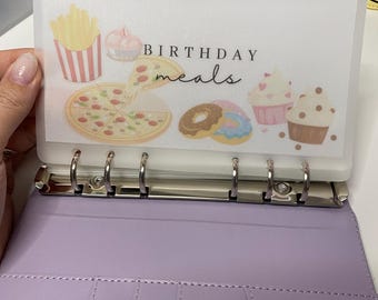 Birthday Meals tracker and Vellum Wallets for Cash Stuffing, Budgeting, Wallets, Save, Cash, Organise