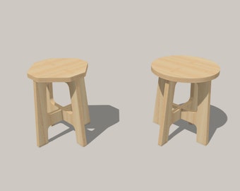 Plantilla para taburete CNC, carpintería (svg, dxf, pdf)