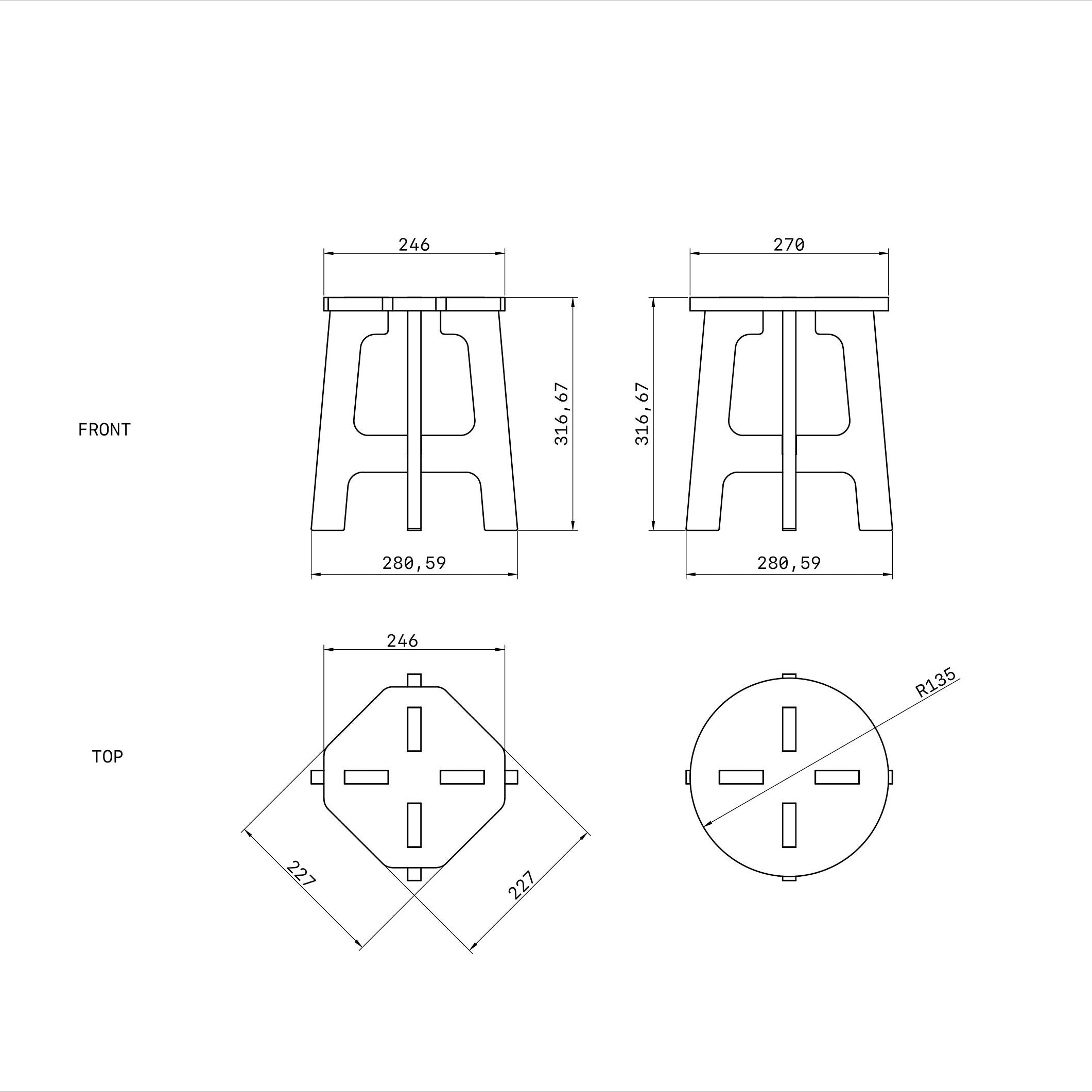 Stool Handle Template CNC Stool Template, Woodworking (svg, Dxf, Pdf) - Etsy