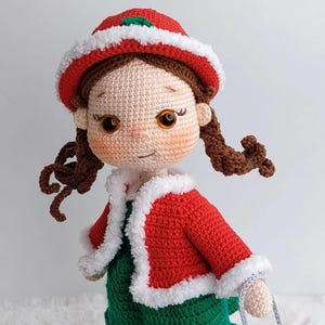 Diy Crochet Tutorial, Amigurumi Dolls, Amigurumi Pattern, Crochet Amigurumi, ChristmasEnglish Doll Pattern , Christmas Doll, Xmas Crochet