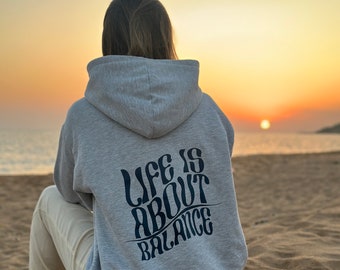 Life Is About Balance OVERSIZE hoodie/sweatshirt, Melange color