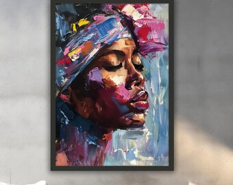アフリカの絵画 - アフリカの壁画 - 抽象画の女性 - Etsy 日本