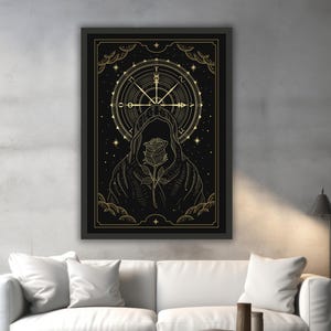 Tarot Tod Leinwand Gemälde, Tarot Karte Wandmalerei, Psychic Wohnkultur, moderne Kunstwerk, moderne Wandkunst, fertig zum Aufhängen Leinwand Gemälde