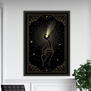 Psychische Leinwand Malerei, Astrologie Wohnkultur, modernes Kunstwerk, Wand Kunst, Haus Geschenk, fertig zum Aufhängen