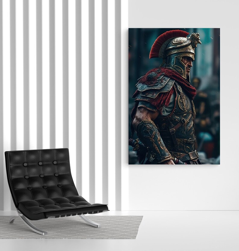Gladiator Design Canvas, Spartan Soldier Design Poster, Muscular Man