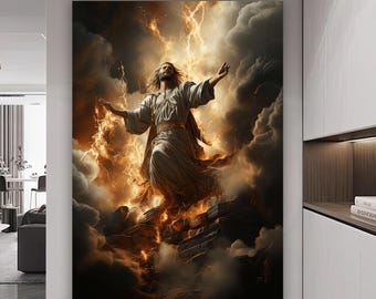 Jesus Christ Canvas Painting, Jesus Wall Painting, Christian Home Decor, Modern Artwork, Wall Art, Home Gift, Ready to Hang Canvas Painting