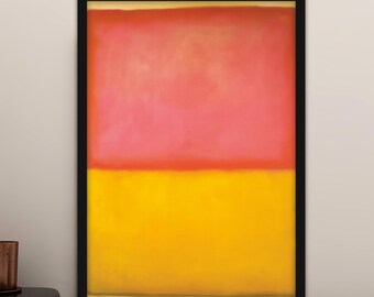 Mark Rothko Pale Red and Yellow Canvas Painting, Mark Rothko Wall Painting, Decor, Artwork, Wall Art, Gift, Ready to Hang Canvas Painting