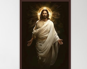 Jesus Christ Canvas Painting, Jesus Wall Painting, Christian Home Decor, Modern Artwork, Modern Wall Art, Ready to Hang Canvas Painting