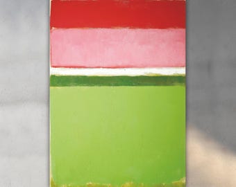 Mark Rothko Red and Green Canvas Painting, Mark Rothko Wall Painting, Decor, Modern Artwork, Wall Art, Gift, Ready to Hang Canvas Painting