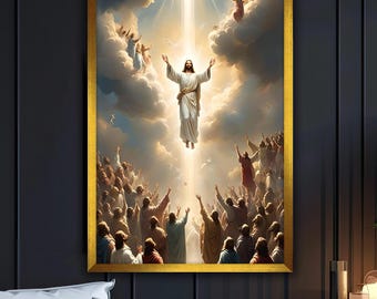 Jesus Christ Canvas Painting, Jesus Wall Painting, Christian Home Decor, Modern Artwork, Modern Wall Art, Ready to Hang Canvas Painting