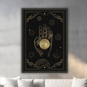 Psychische Leinwand Gemälde, Bunte Wandbilder, Astrologie Wohnkultur, Kunstwerk, Moderne Wand Kunst, Geschenk, Bereit zum Aufhängen