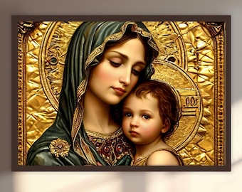 Holy Mary Design Canvas Painting, Abstract Wall Painting, Artistic Home Decor, Modern Artwork, Gift, Wall Art, Ready to Hang Canvas Painting