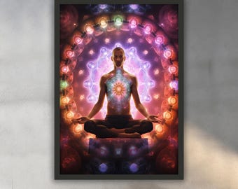 Meditation Canvas Painting, Yoga Wall Painting, Astrology Home Decor, Modern Artwork, Modern Wall Art, Ready to Hang Canvas Painting