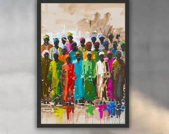 African Tribal Canvas Painting, African Wall Painting, African Home Decor, Modern Wall Art, Home Gift, Ready to Hang Canvas Painting