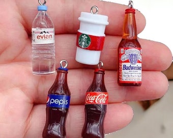 3D Drink Bottle Charms For Jewelry Making | Enamel Pin | Unique Anime Fan Accessories
