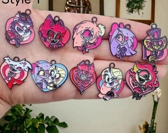 Hazbin Hotel Metallabzeichen-Sammlung | Emaille Pin | Einzigartiges Anime-Fan-Zubehör | Nur zusammen als 10er-Set erhältlich