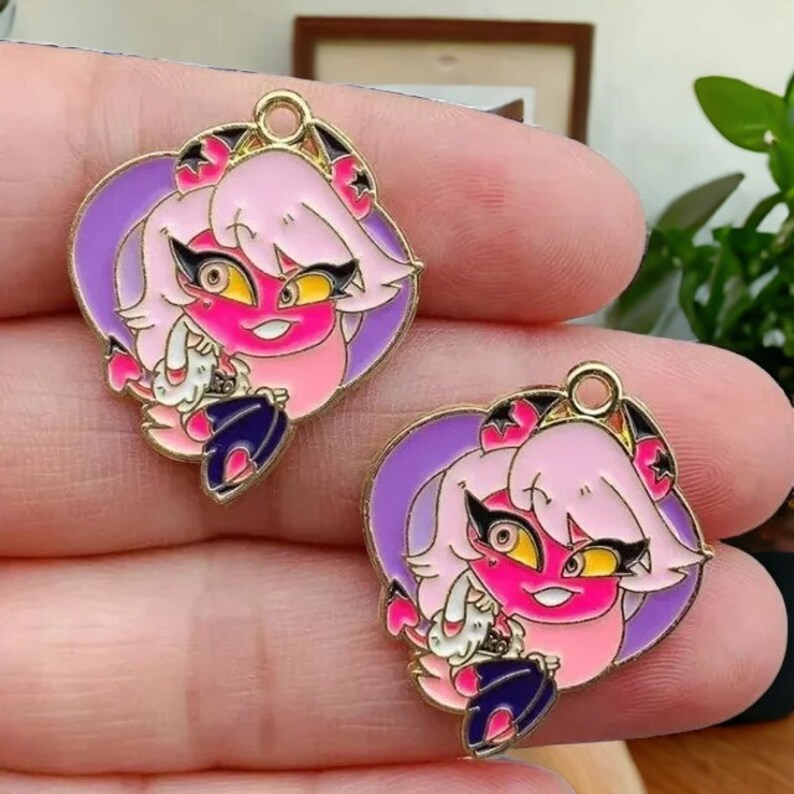 Helluva Boss metalen badge-collectie Emaille pin Unieke anime-fanaccessoires Wordt alleen samen verkocht als set van 10 10x Verosika