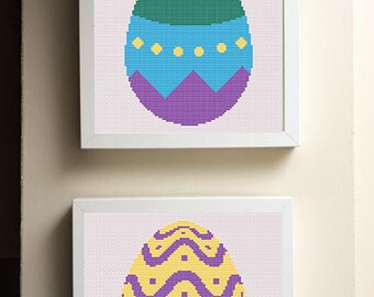 Easter Eggs Cross Stitch Pattern, Happy Easter Cross Stitch, Easy Cross Stitch, Instant Download Pdf, Cross Stitch Chart