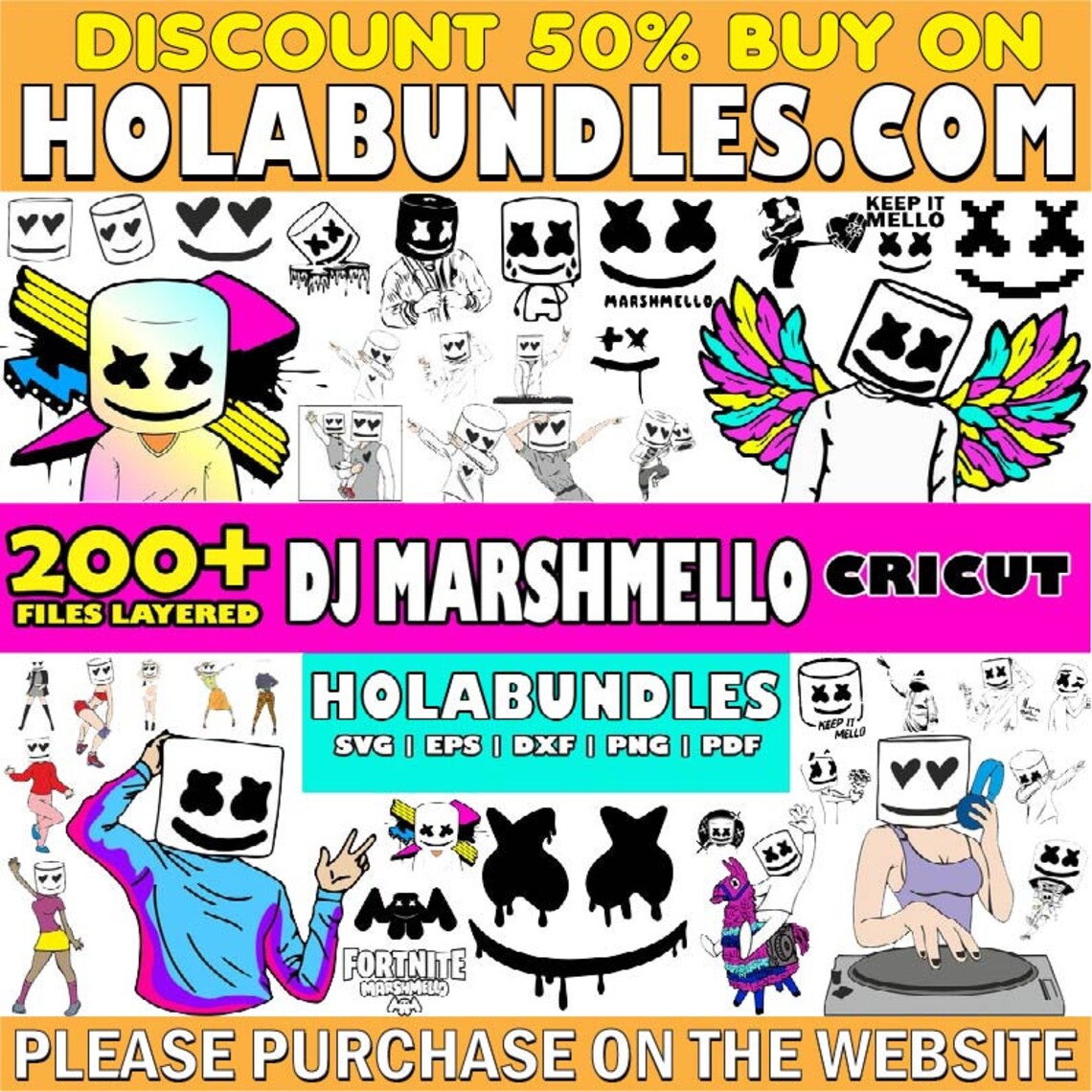 Marshmallow Svg, Dj Marshmello Svg for Cricut, Marshmello Font