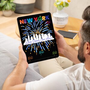 Tarjeta digital personalizada de Nueva York, donde los sueños cobran vida, imprimible, descargable, tarjeta de deseos navideños, decoración de pared para sala de estar.