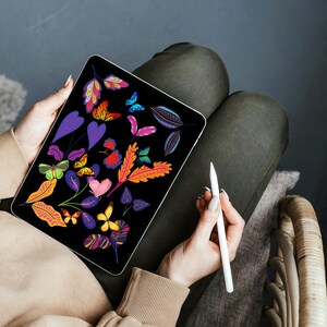 Kundenspezifische Blumen und Schmetterlinge Wandkunst PDF, digitale flache Weihnachtswunschkarte, sofort herunterladbare flache Karte, Kinderspielzimmer-Wandkunst