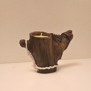 Wooden candle holder