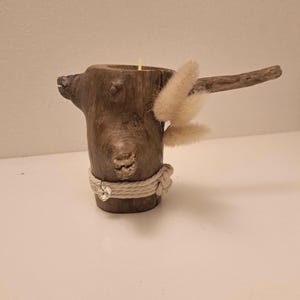Wooden candle holder