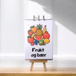 Tarjetas didácticas de frutas y bayas para niños: tarjetas educativas inspiradas en Montessori, imprimibles o físicas, juego de aprendizaje para niños pequeños y preescolares.