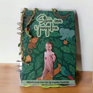 Libro de aventuras personalizado en la jungla: Libro de actividades con fotos personalizado
