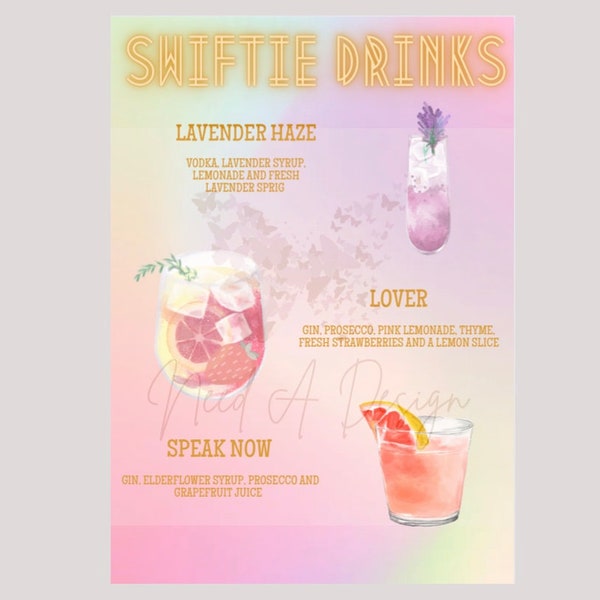 Taylor swift party drinks list