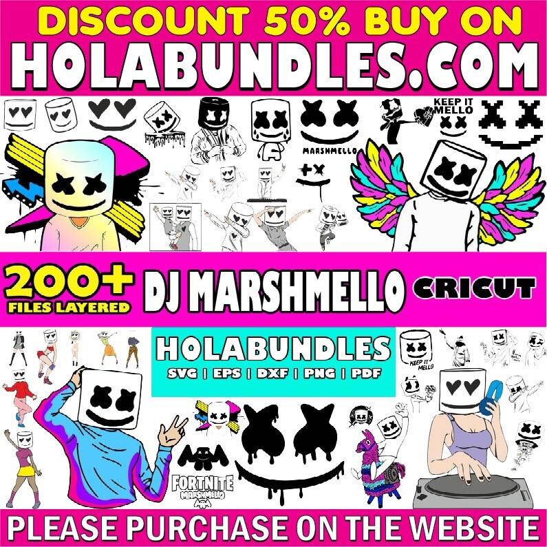 Marshmallow Svg, Dj Marshmello Svg for Cricut, Marshmello Font