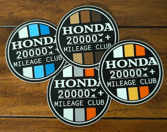 Vinilo adhesivo del Club de Alto Kilometraje de Honda - Civic Type R Accord CR-V Pilot S2000 Integra Odyssey Ridgeline Si JDM 4WD AWD de alto rendimiento
