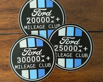 Pegatina de vinilo del Ford Mileage Club: clásico americano, vintage, retro, Bronco, F150, Mustang, Raptor, Excursion, Ranger GT, diésel, 4x4